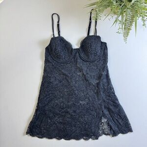 Victoria’s Secret 36C Black Lace Lingerie Chemise Slip